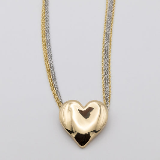 Collar Corazón Cadenas Gold&silver