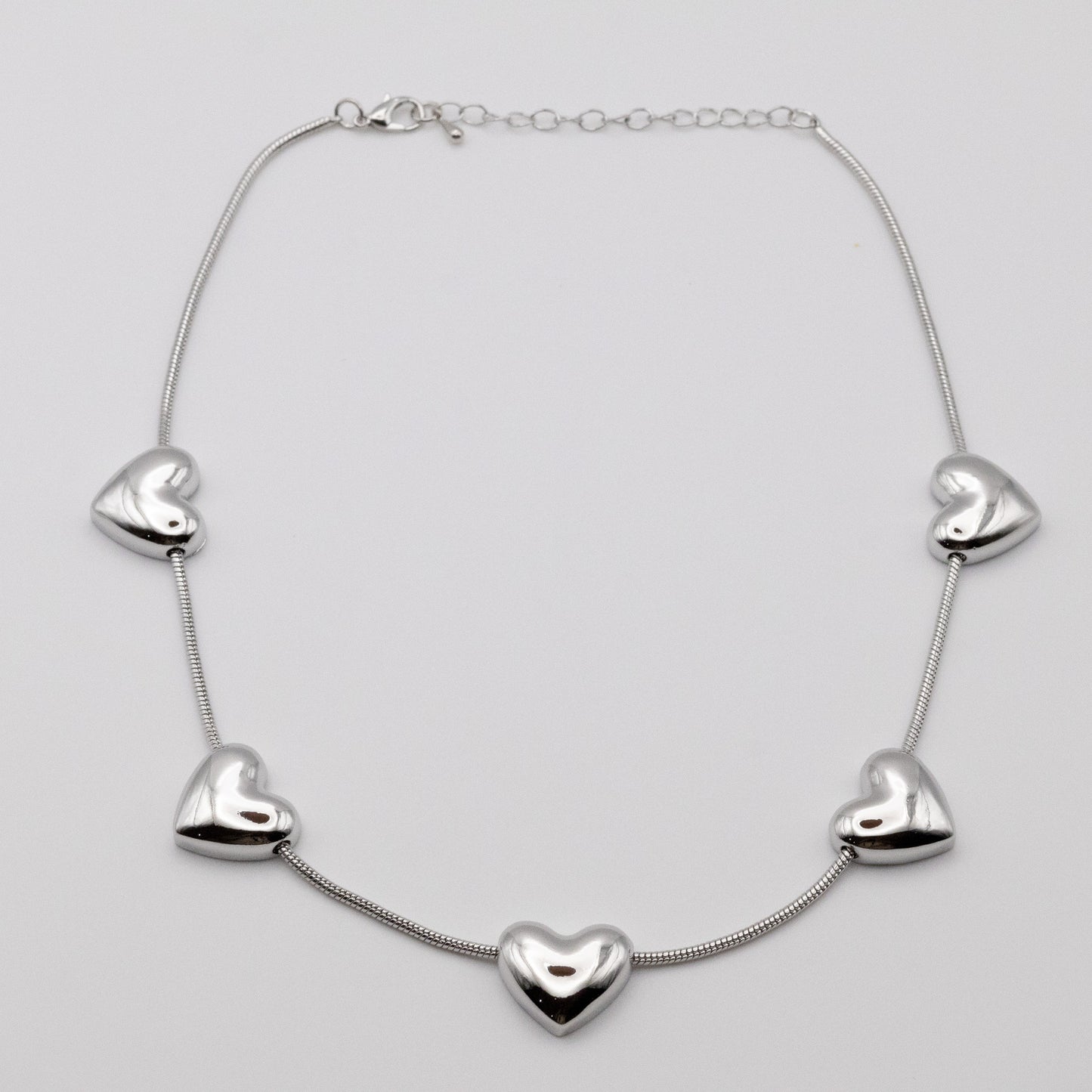 Collar Multicorazones Silver