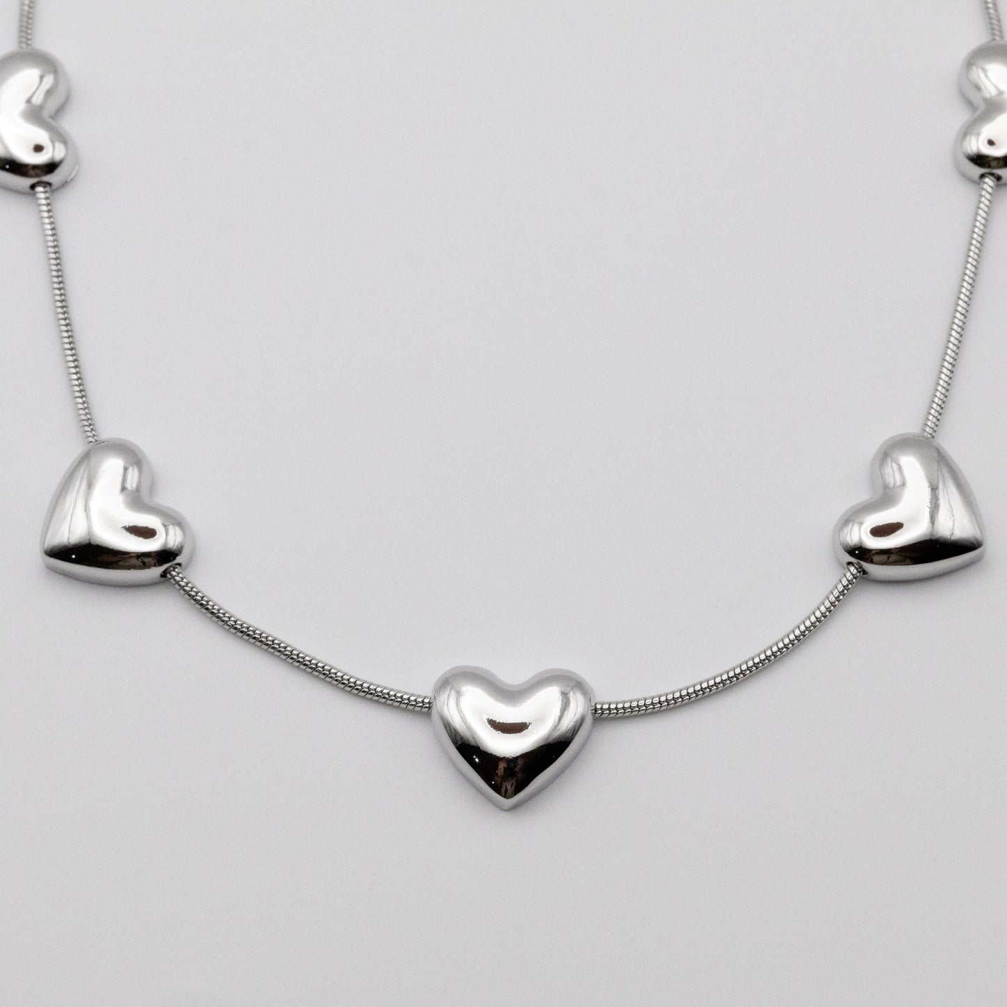 Collar Multicorazones Silver