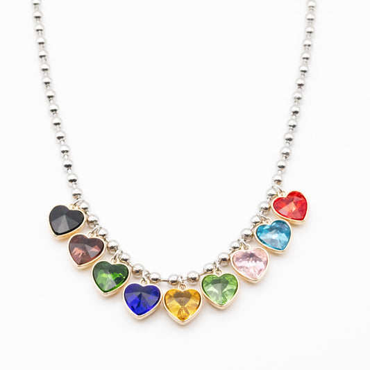 Collar Corazones Multicolor