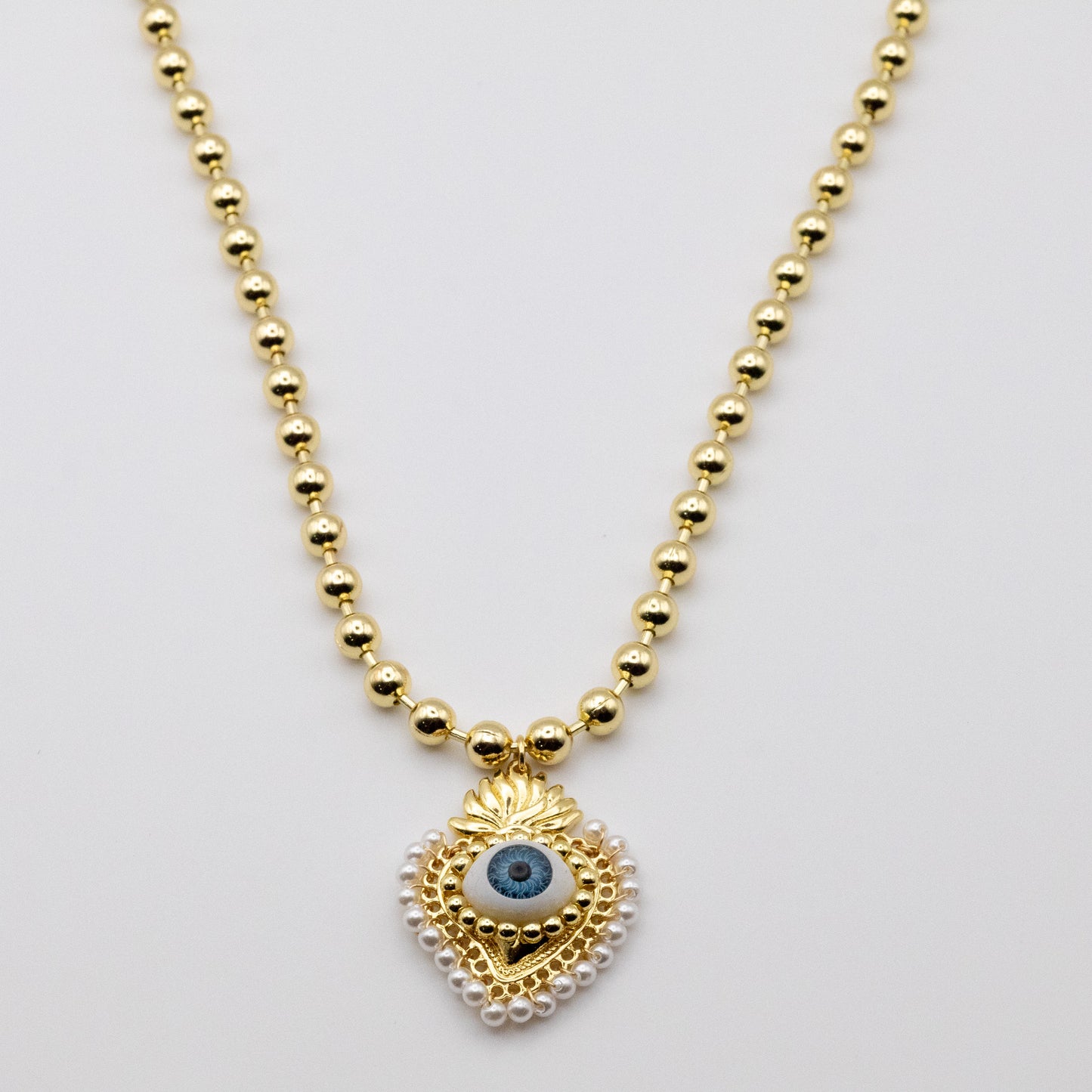 Collar Flame Corazón Ojo Turco
