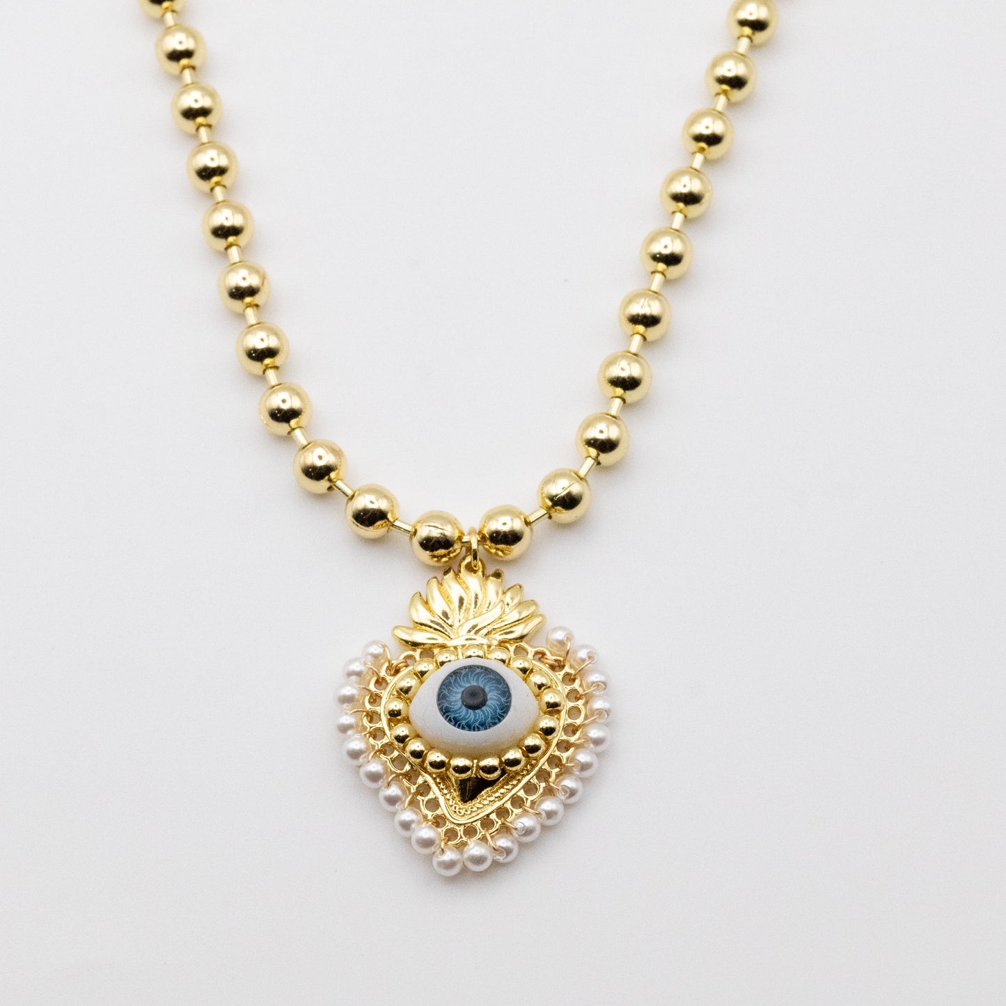 Collar Flame Corazón Ojo Turco