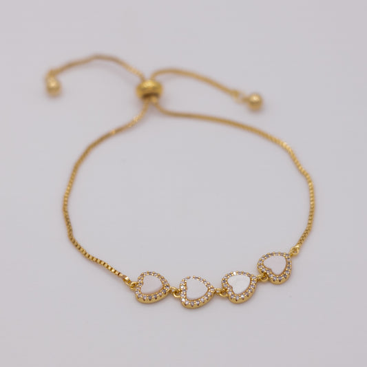 Pulsera Corazones Nacar